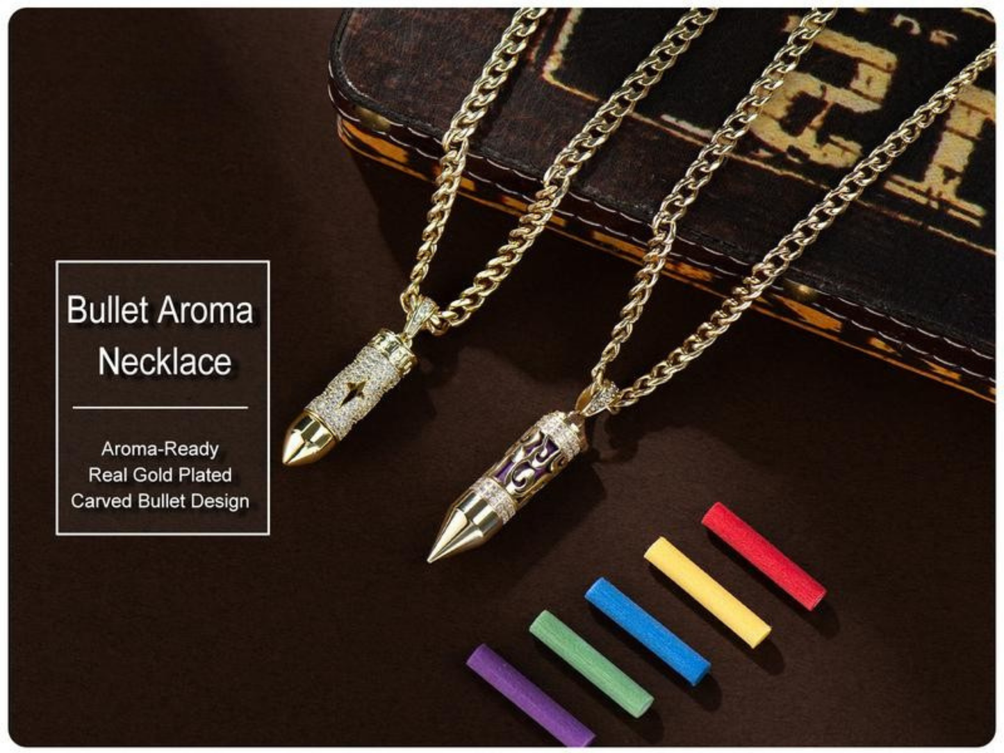 BeakUp™ 14K Gold-Plated Bullet Aroma Necklace