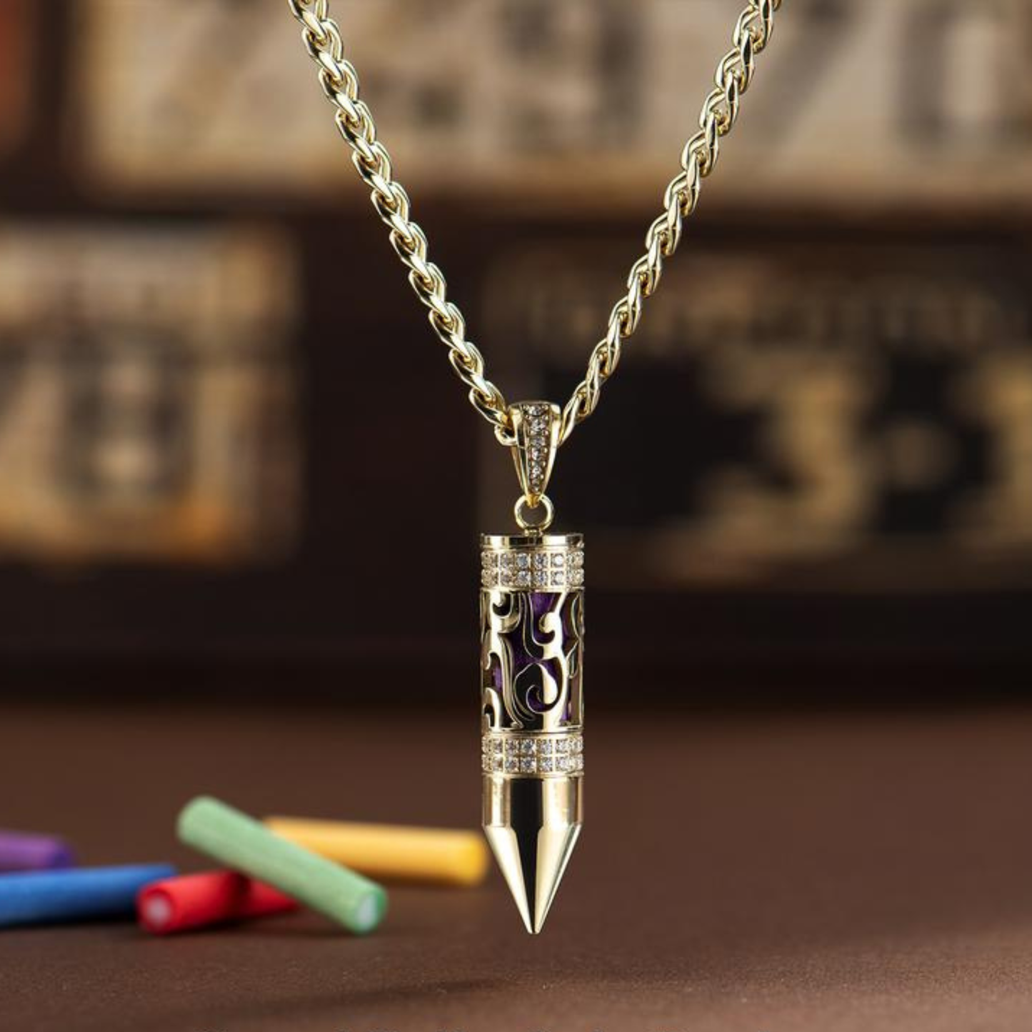 BeakUp™ 14K Gold-Plated Bullet Aroma Necklace